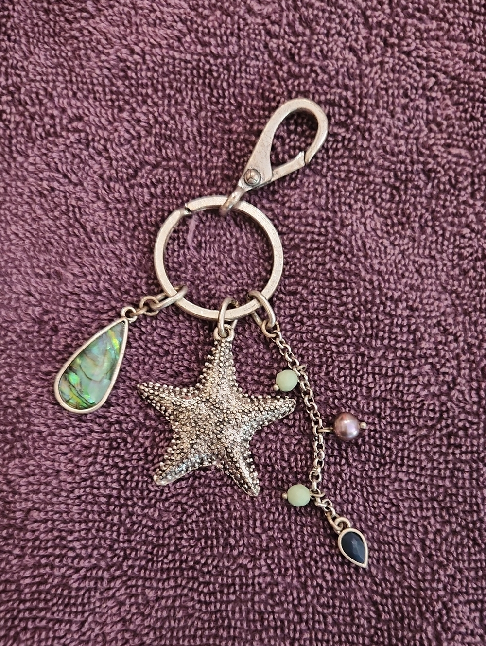 Lucky Brand Silver Starfish Keychain